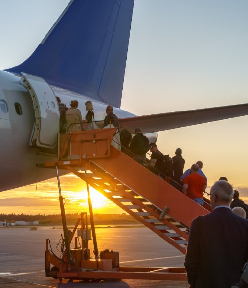 boarding plane