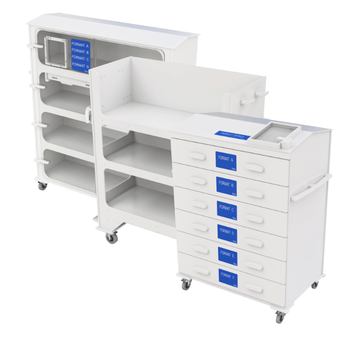 clean room storage shelves